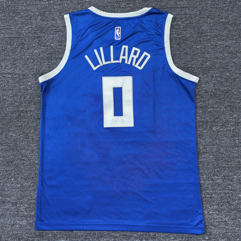 Men Milwaukee Bucks #0 Lillard blue 2024 2025 NBA jersey->golden state warriors->NBA Jersey